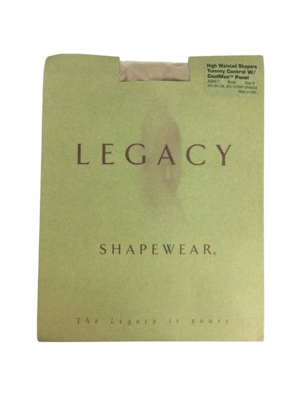 Legacy Shapewear High Waisted Shaper Size D XL Nude Beige Cool Max Panel A08477